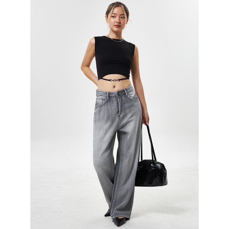 Mid-Rise Wide Leg Jeans CY330 Light blue S