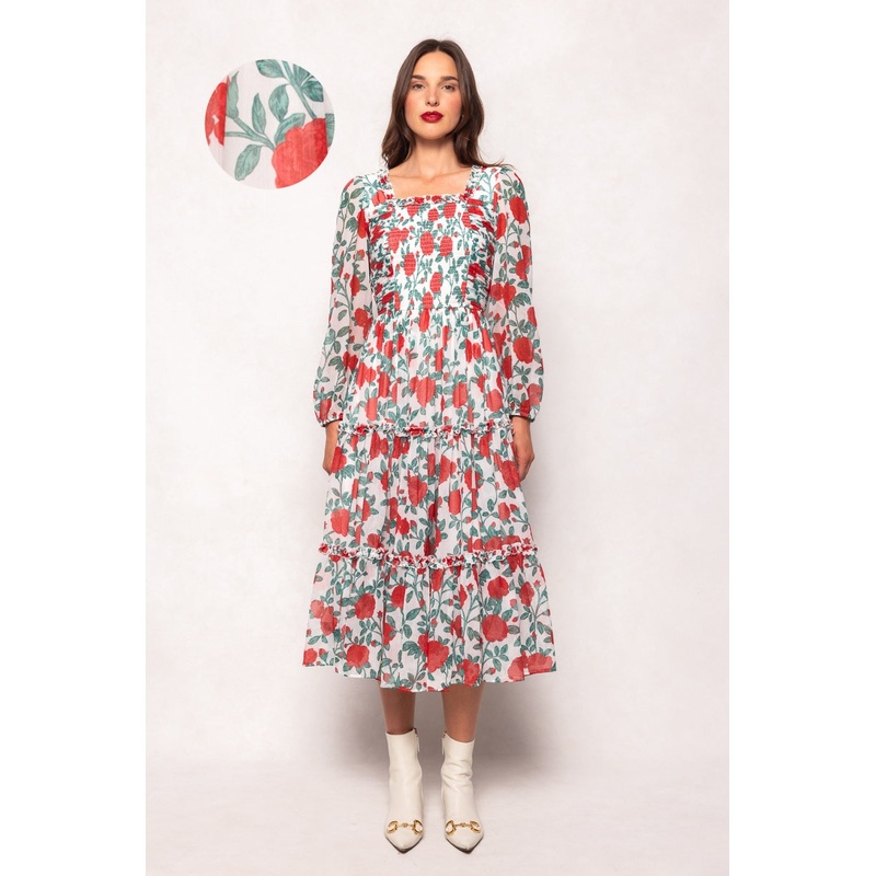 Selena Dress in Red Roses XXS