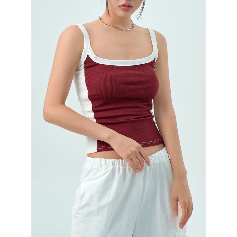 Two Color Knit Top CY325 White S/M