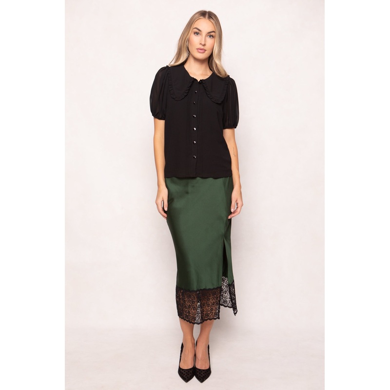 Andrea Blouse in Black Chiffon XX Small