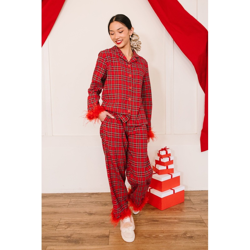 Benjamin Pajama Set in Holiday Plaid XX Small