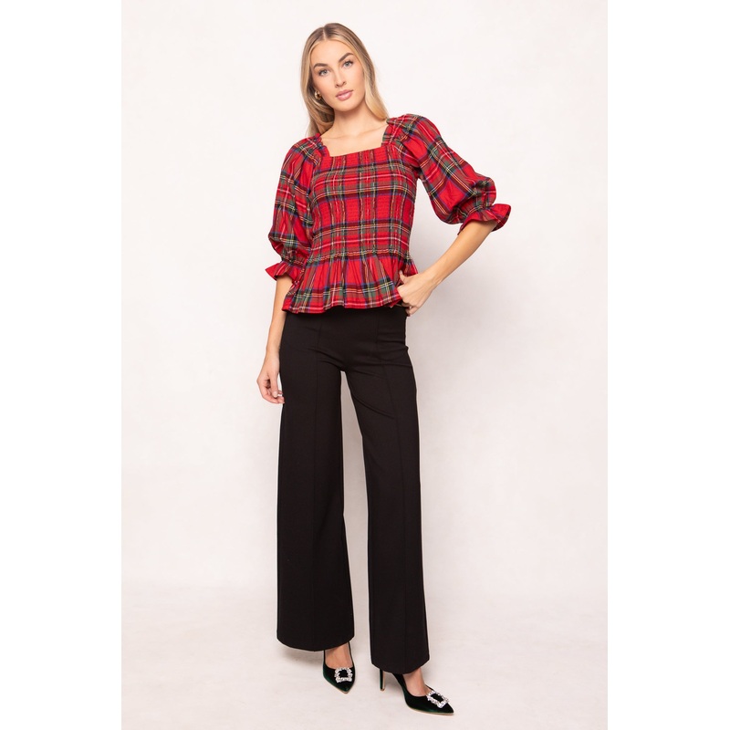 Madeline Top in Holiday Plaid XX Small