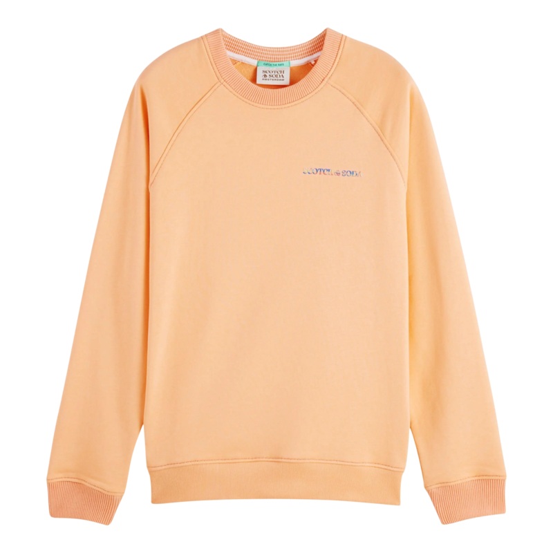 Scotch & Soda Crewneck Logo Felpa Sweatshirt for Men Punch Medium