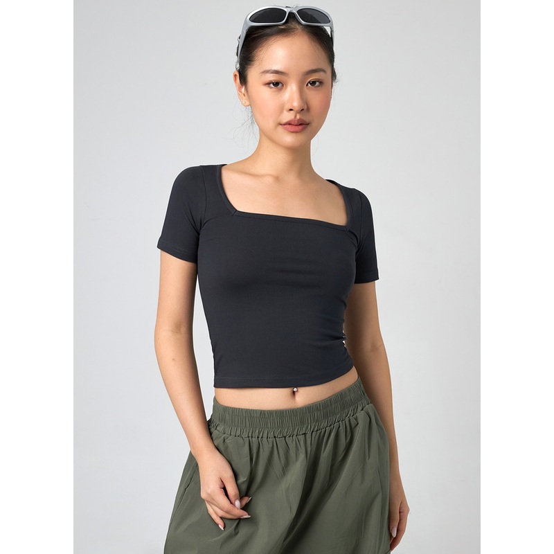 Square Neck Tee CY308 Light beige S/M