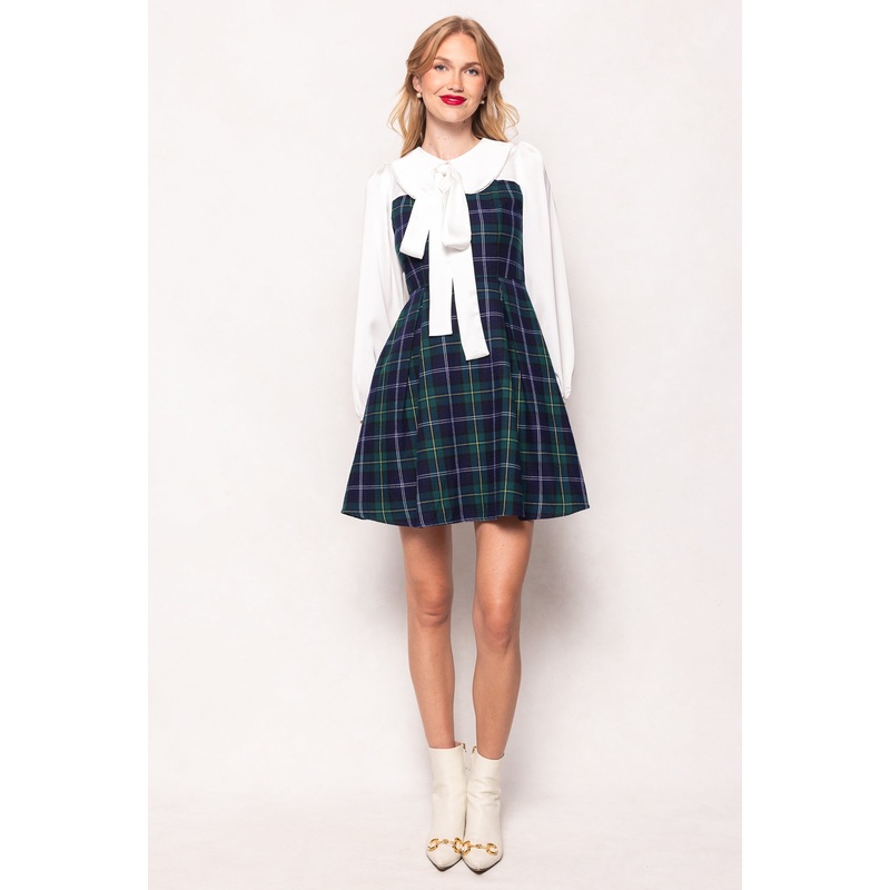 Tawny Dress in Nocturne Plaid 00