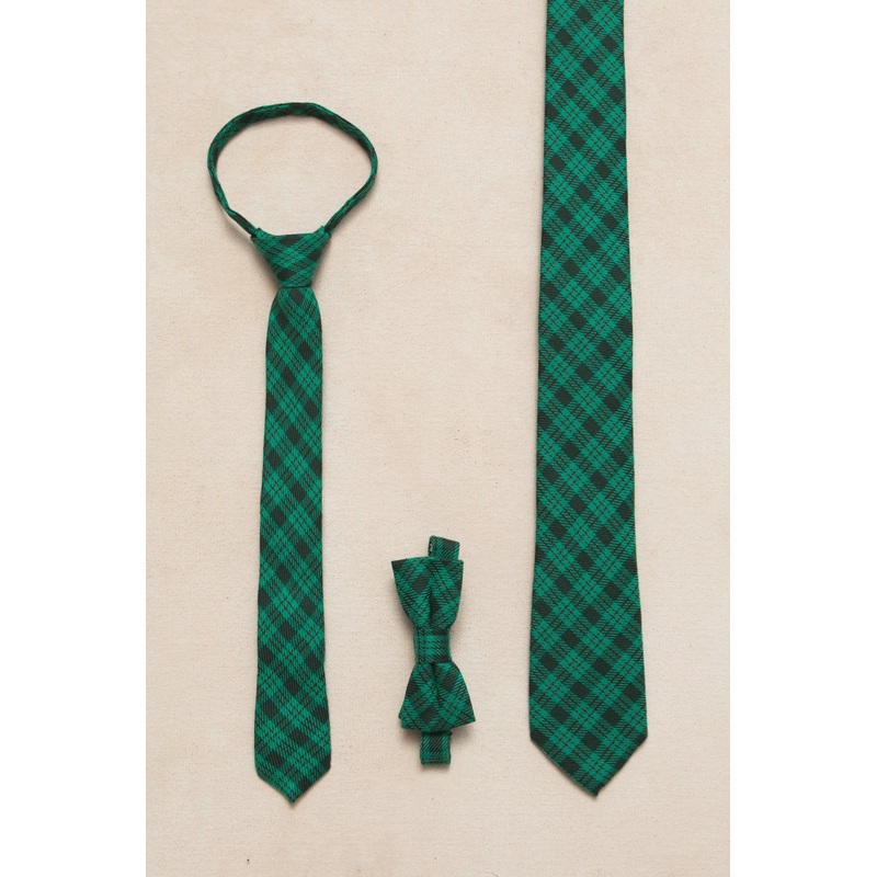 Ties in Cupcake Bright Green Plaid Mens – Standard