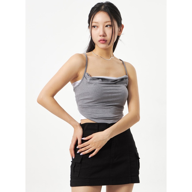 Back Lace-Up Top CA321 White S/M