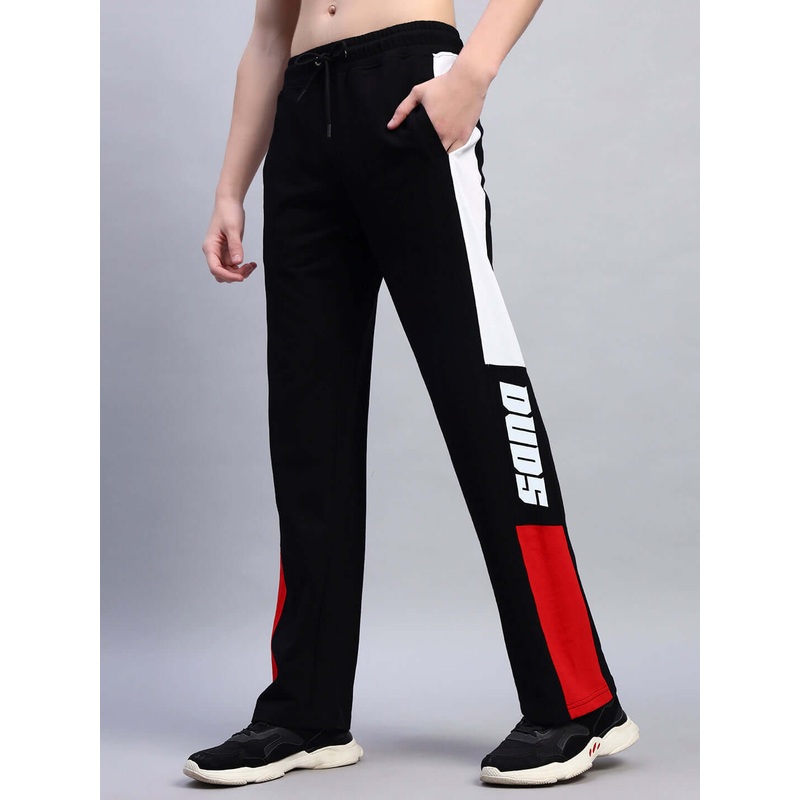 BELGIANS RELAXED-FIT JOGGERS BLACK RED XS