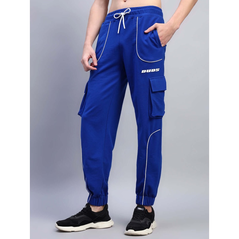 DEVENO RELAXED-FIT JOGGERS BLUE XS
