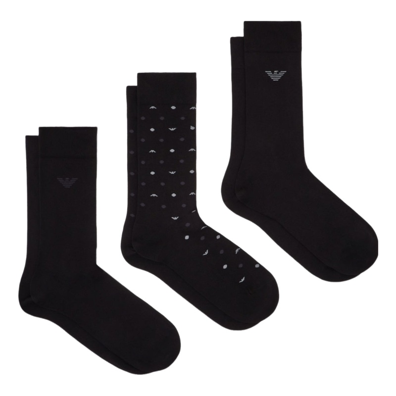 Emporio Armani Socks Eagle/Black/Black One Size