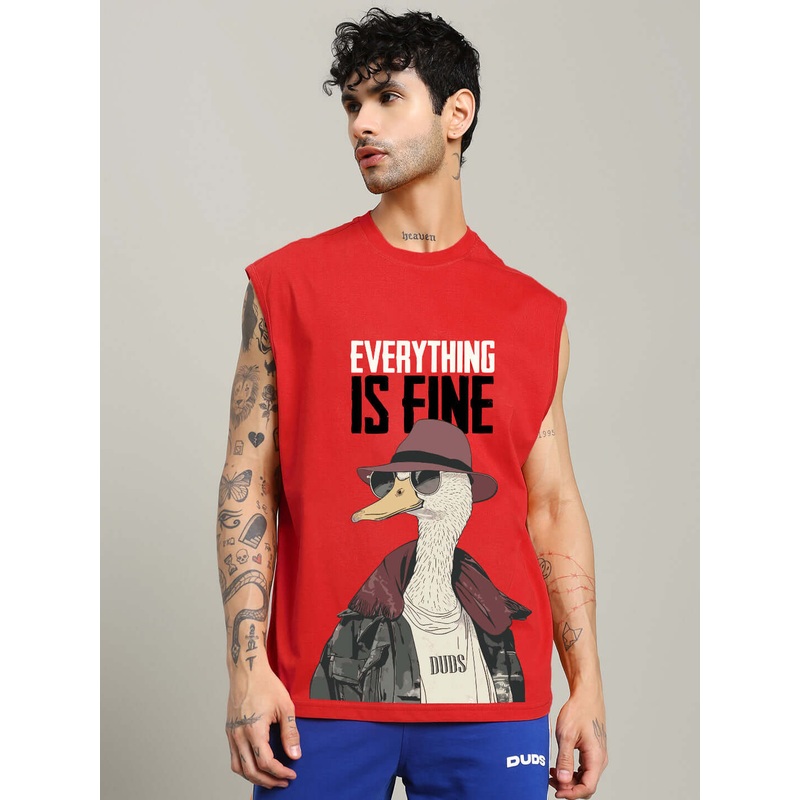 EVERYTHING FINE GYM T-SHIRT RED XS