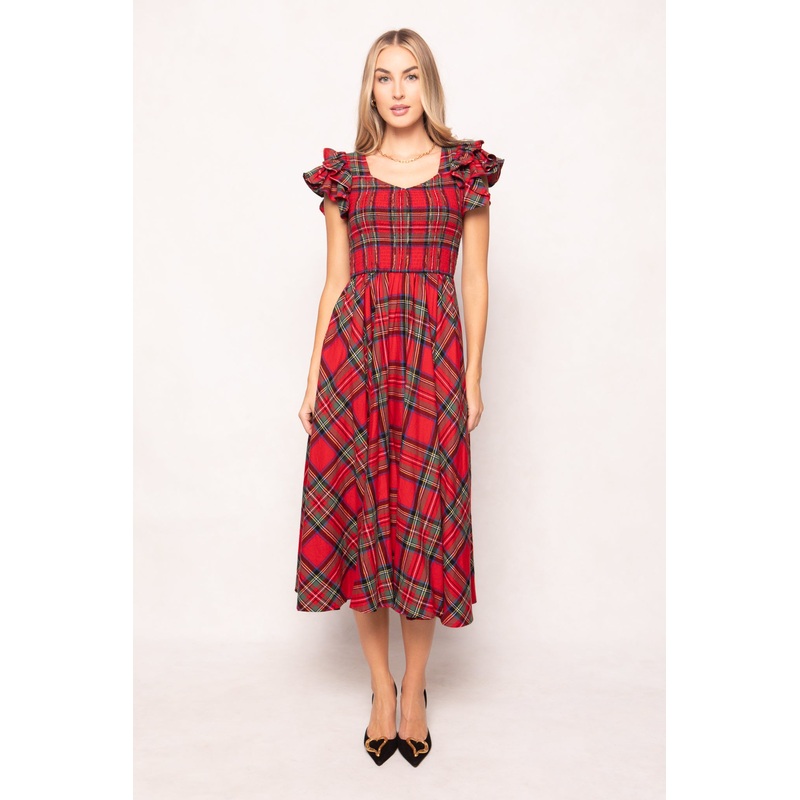 Hattie Dress in Holiday Plaid XX Small