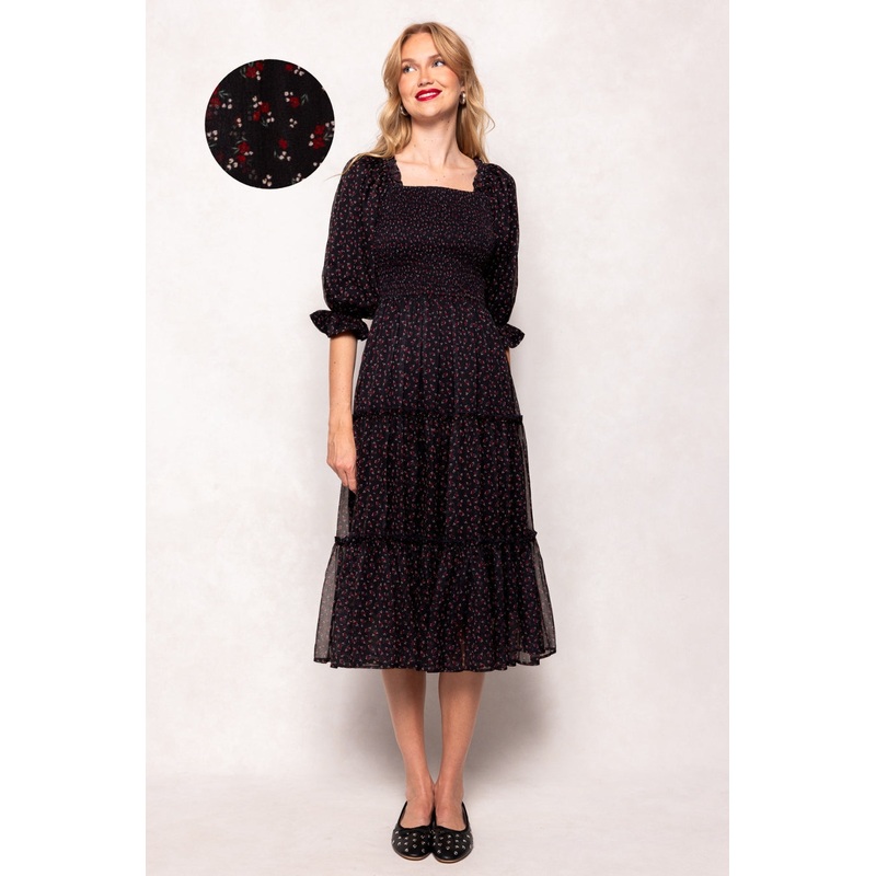 Madeline Dress in Black Ditsy Floral XX Small