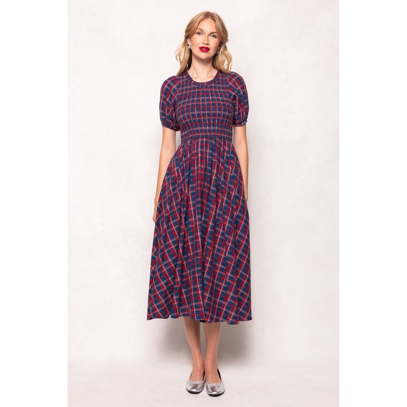 Mariah Dress in Mariner Tartan XX Small