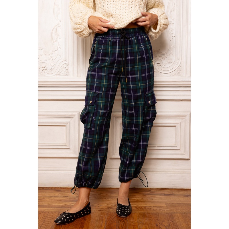 Nicole Cargo Pants in Nocturne Plaid XX Small