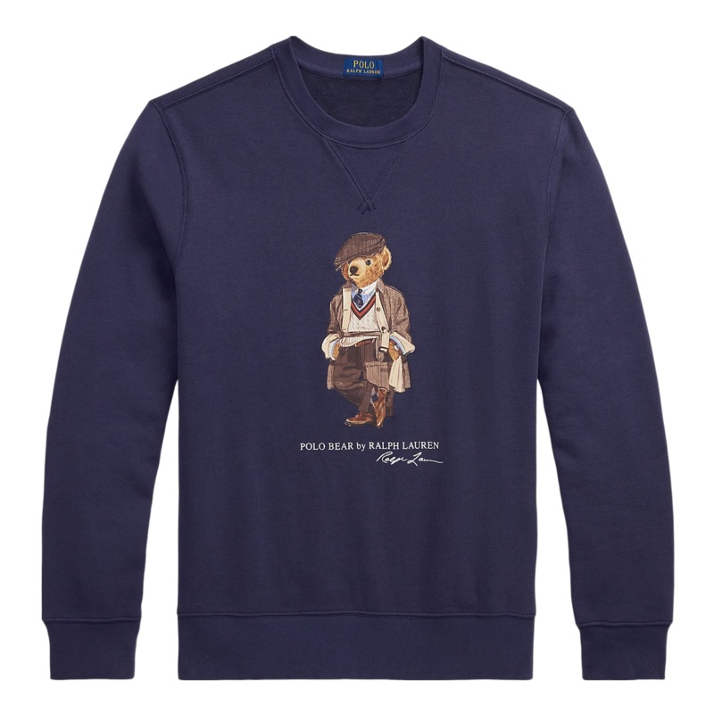 Polo Ralph Lauren Long Sleeve Sweatshirt FA25 Faded Blue Heritage Bear Medium