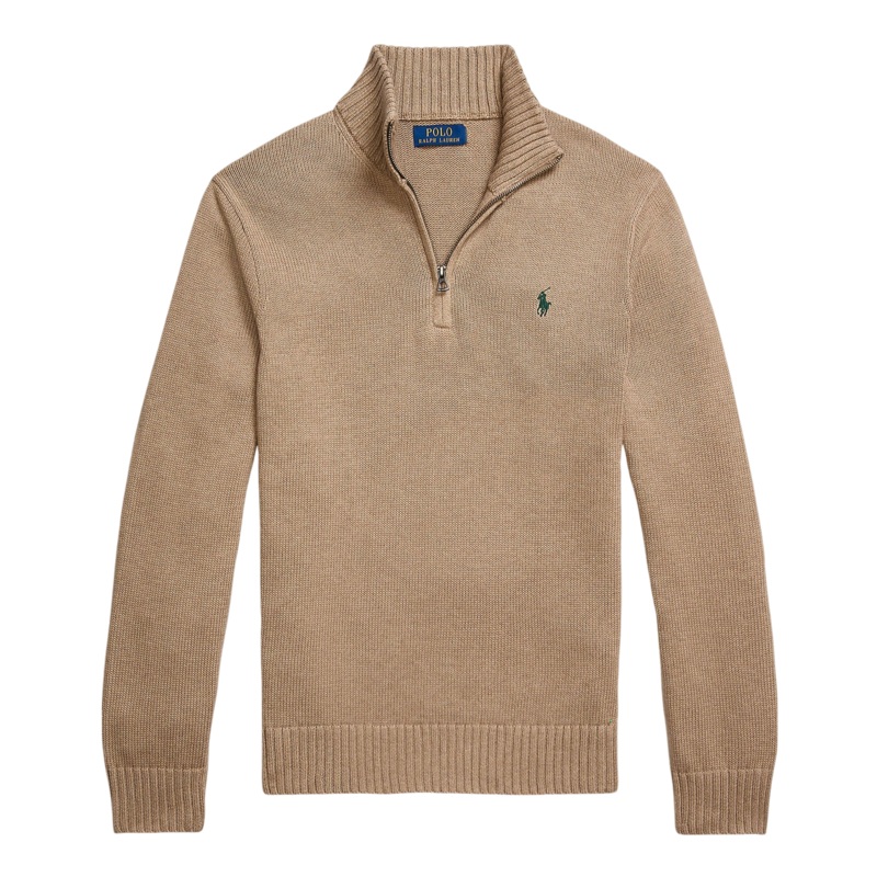Polo Ralph Lauren Zip Neck Pullover Bronze Melange Medium