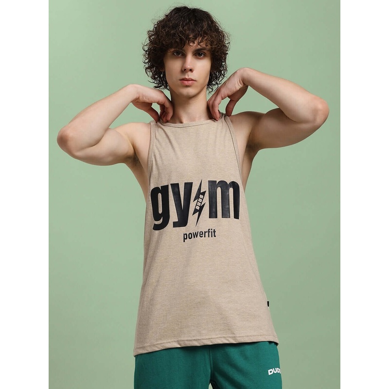 POWERFIT FITNESS GYM T-SHIRT BEIGE XS