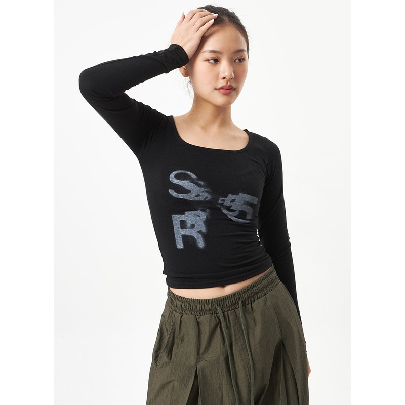 Square Neck Cropped Top CA318 White S/M