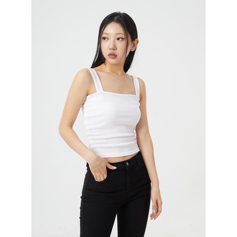 Square Neck Sleeveless Tee BM304 White S/M