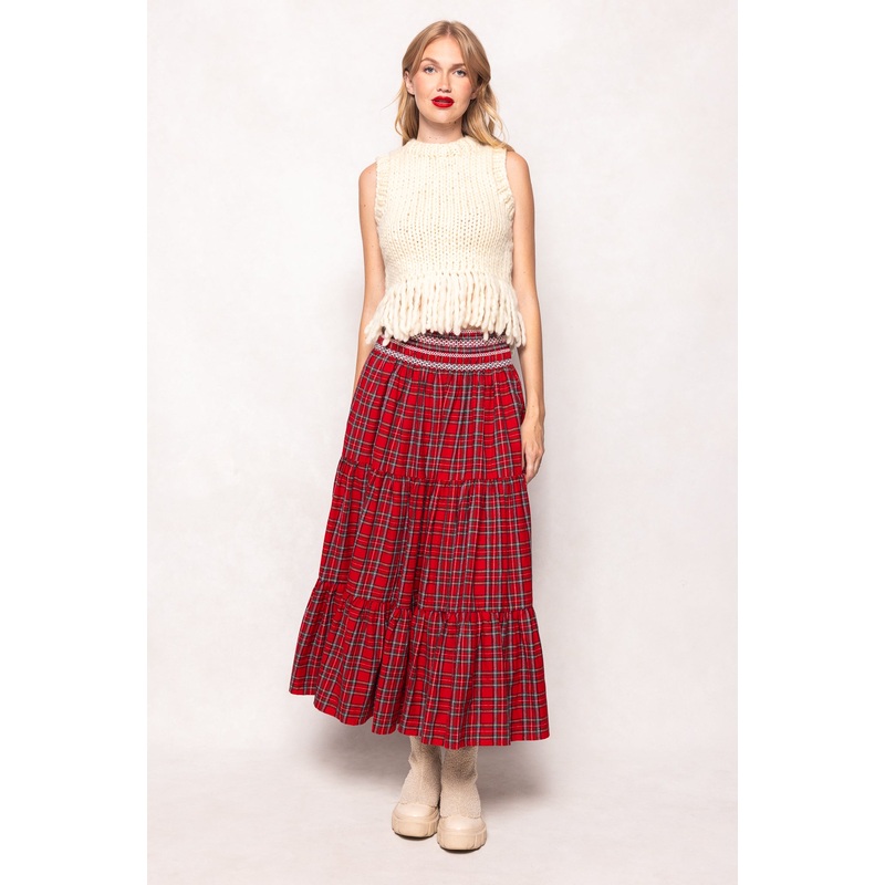 Zoey Skirt in Crimson Plaid XX Small