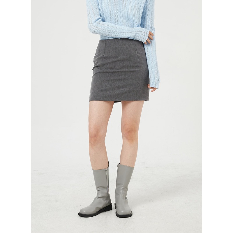 Basic Mini Skirt OM322 Dark gray S