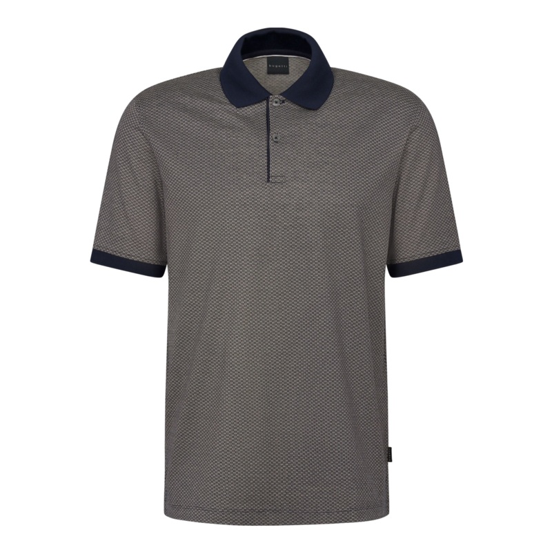 Bugatti Texture Pattern Polo Navy Medium