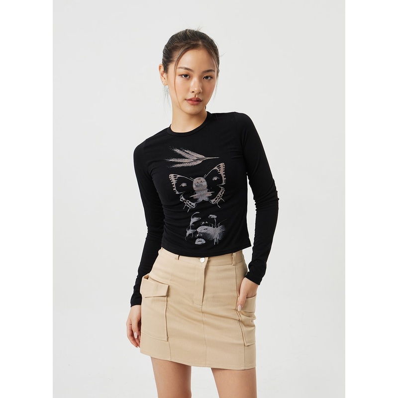 Cropped Graphic Top CM306 White S/M