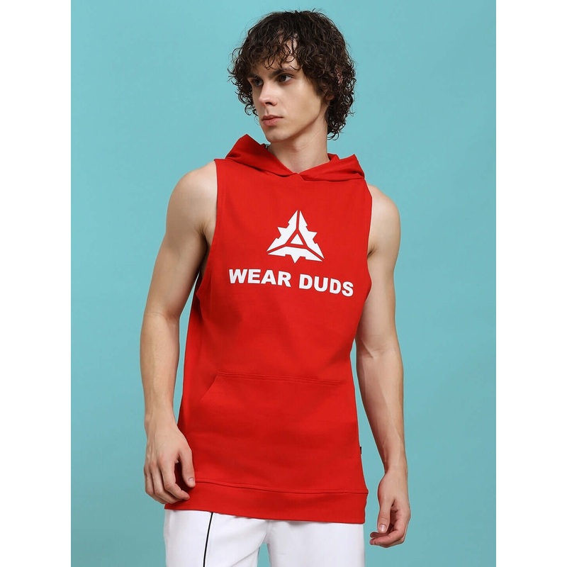 CYBRAN GYM HOODED T-SHIRT – RED XS