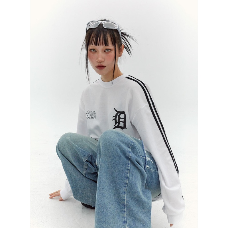 Graphic Oversized Top Unisex CM313 White M/L