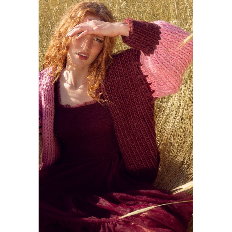 Marissa Sweater in Pink & Red XX Small