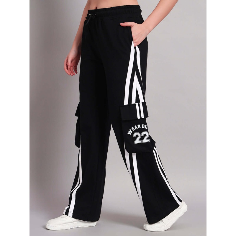 WOMENS CRUCIS MULTI POCKET RELAXED-FIT JOGGERS BLACK XS