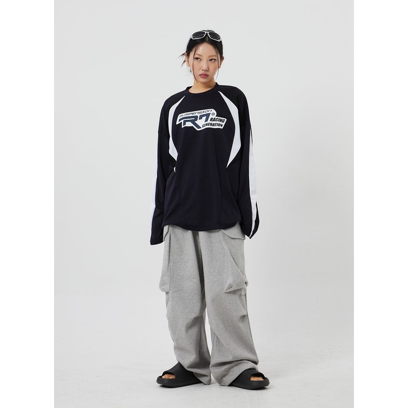 Baggy Cargo Track Pants Unisex CF327 Gray M/L