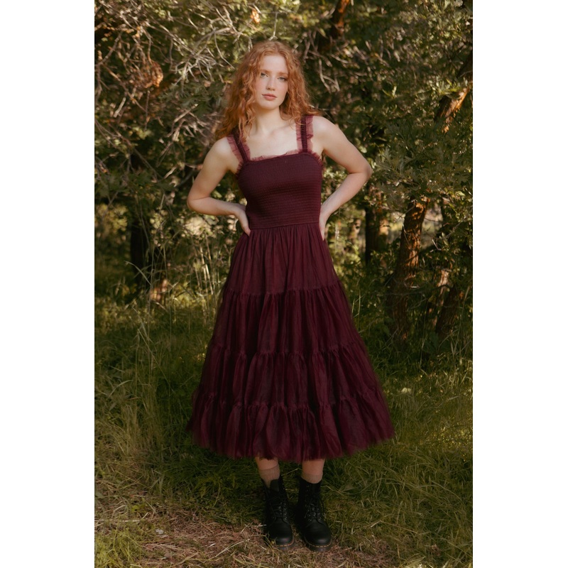 Destiny Dress in Burgundy XX Small