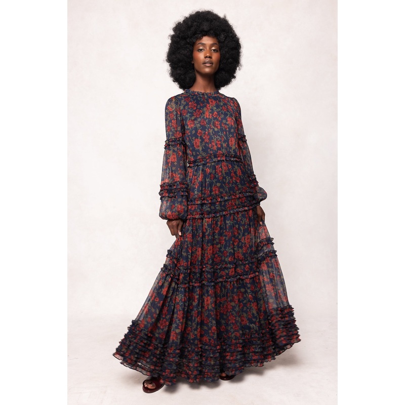 Geneva Dress in Scarlet Bloom 00