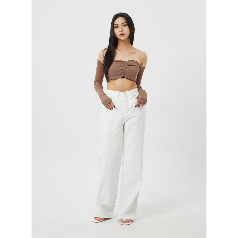 High Waist White Pants BF323 White S