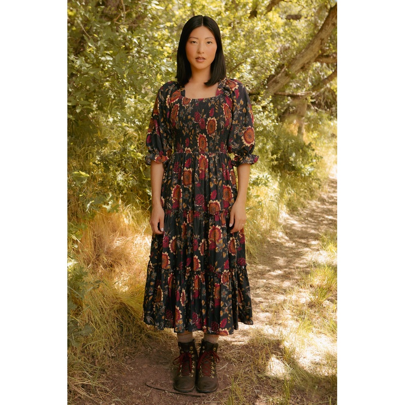 Madeline Dress in Moody Sunflower XX Small