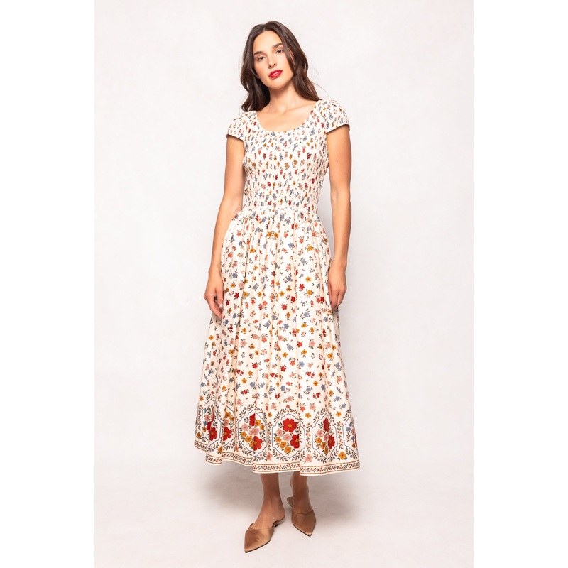 Marlow Cap Sleeve Dress in Cream Ditsy Floral XX Small