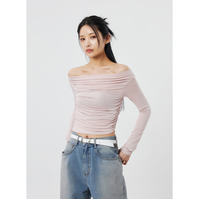 Off-Shoulder Cropped Top CF322 White S/M