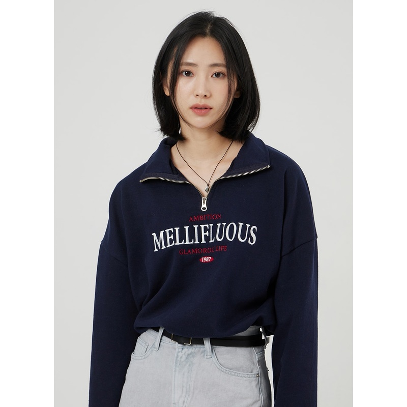 Oversized Half Zip-Up OF316 Light gray One Size