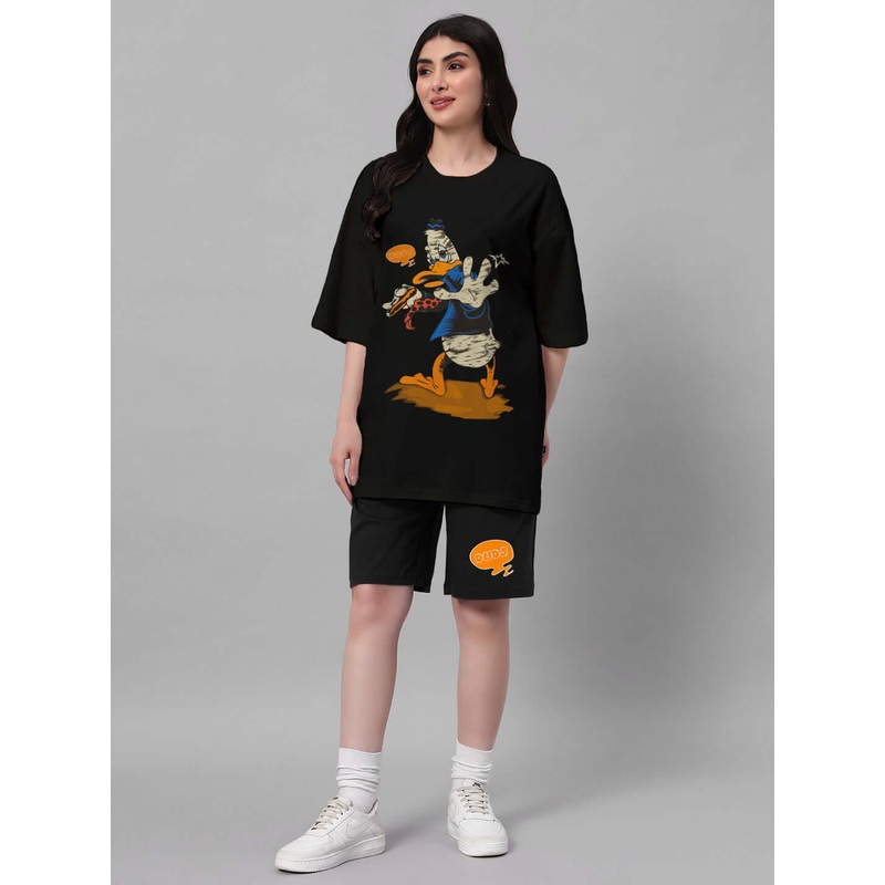 WOMEN QUACK OFF CO-ORD SET BLACK XS