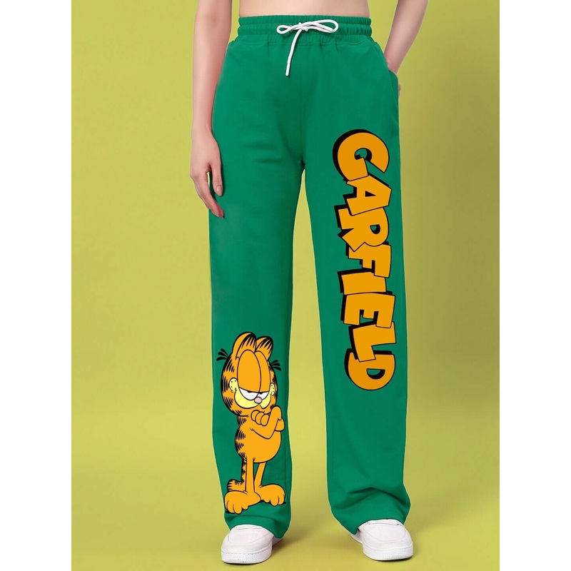 WOMEN SMUG GARFIELD RELAXED FIT JOGGER GREEN XS