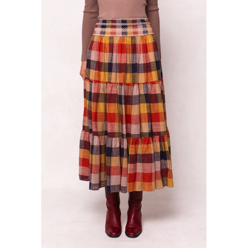 Zoey Skirt in Harvest Gingham XX Small