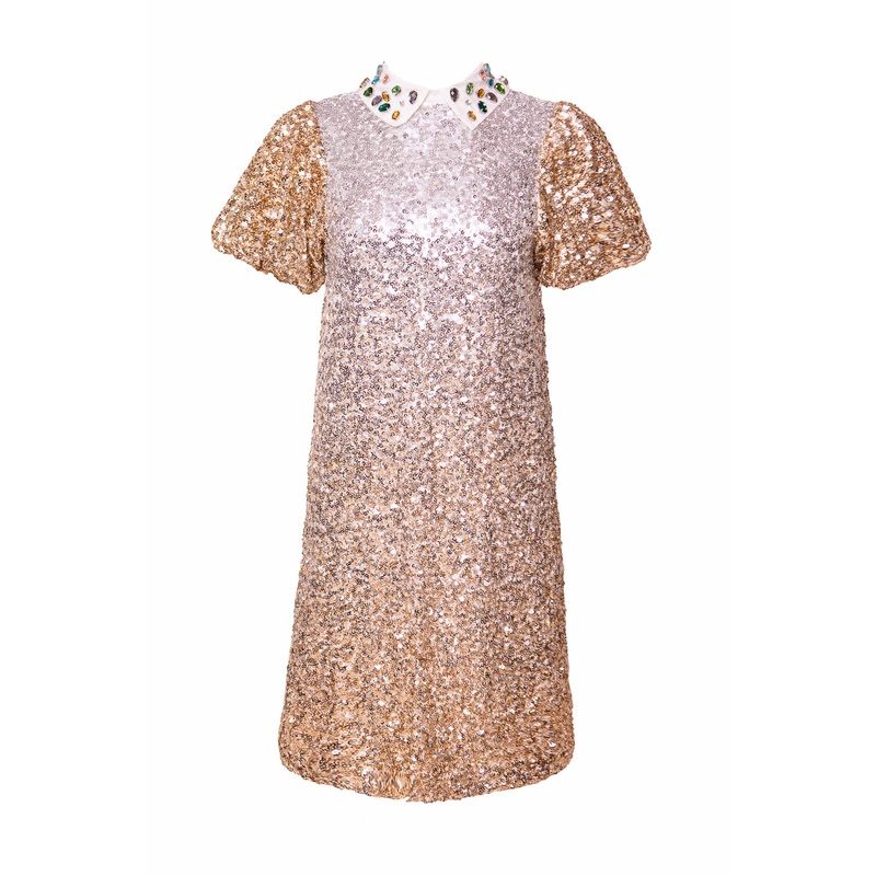 Bedazzle Dress in Metallic Sequin XX Small