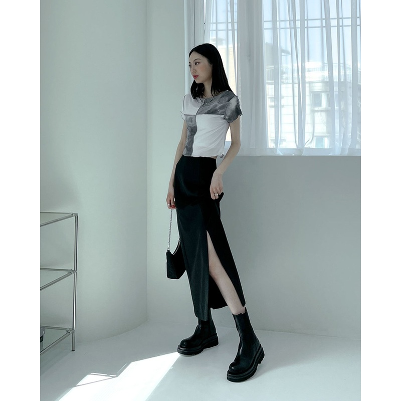 Elastic Gusset Ankle Zipper Boots CJ305 black 230