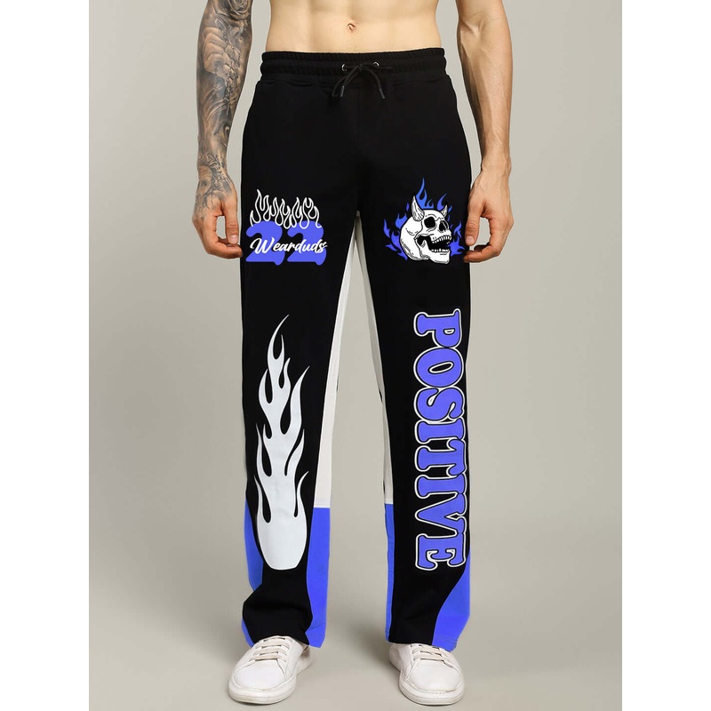 FEARLESS CONTRAST POSITIVE RELAXED FIT JOGGERS BLACK-BLUE XS