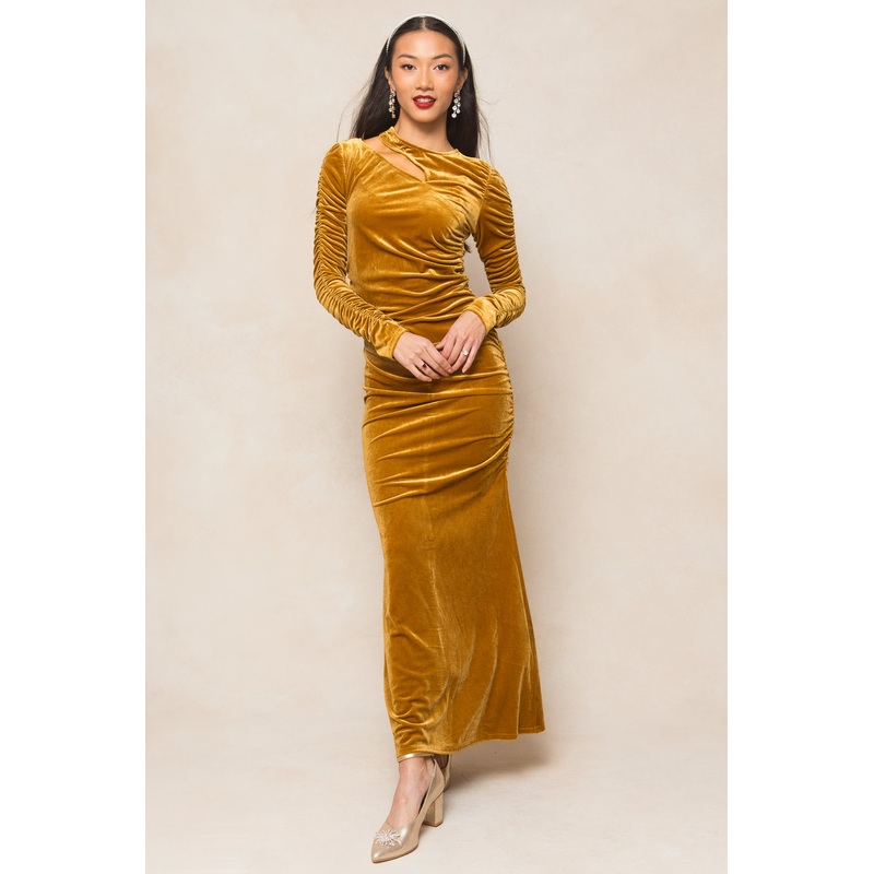 Romance Me Dress in Gold XX Small