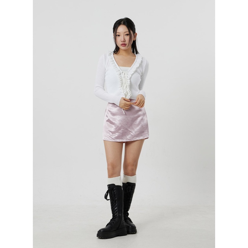 Satin Mini Skirt CJ330 Light beige S/M