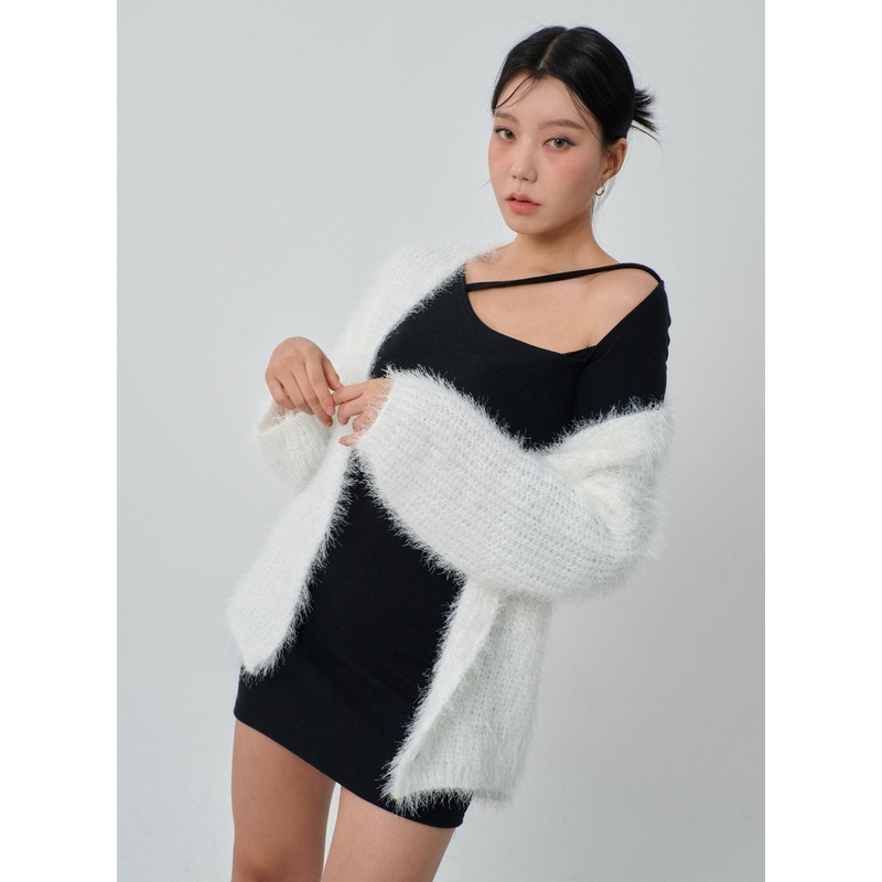 Soft Midi Knit Cardigan IJ318 White M/L