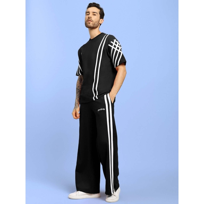 UNITED STRIPE CO-ORD SET BLACK XS